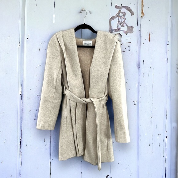 Women’s Cream Coat Size Large - Picture 3 of 8